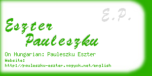 eszter pauleszku business card